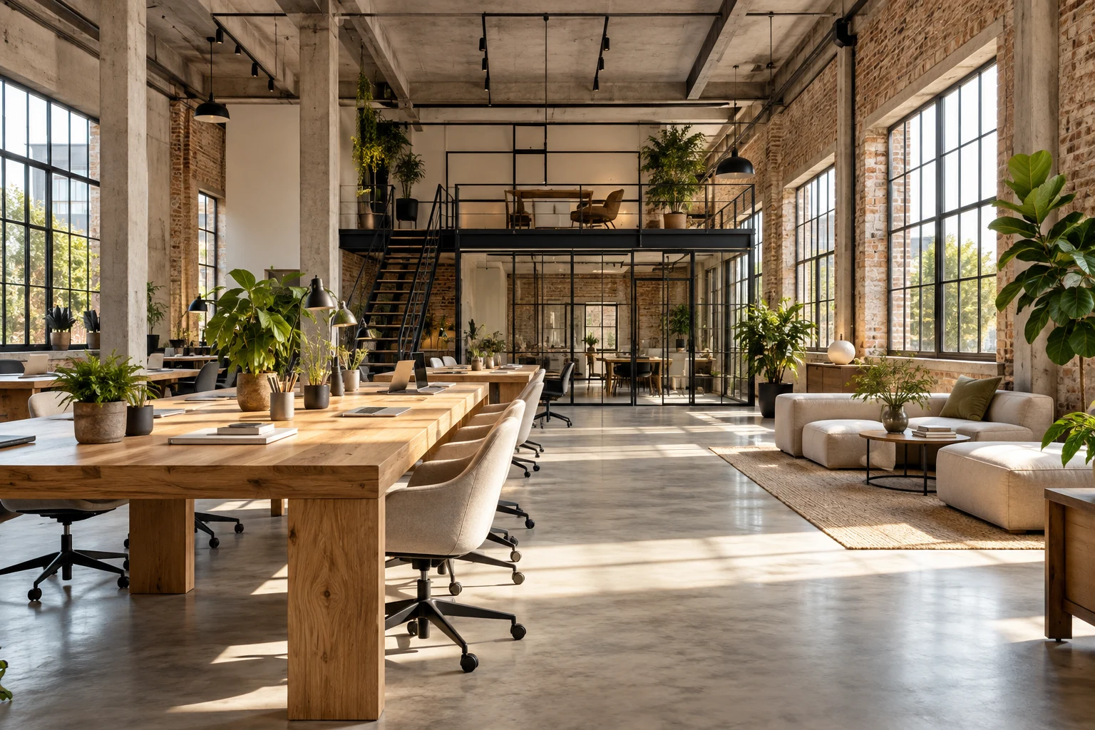 A considered balance of collaborative tables and quiet workspace